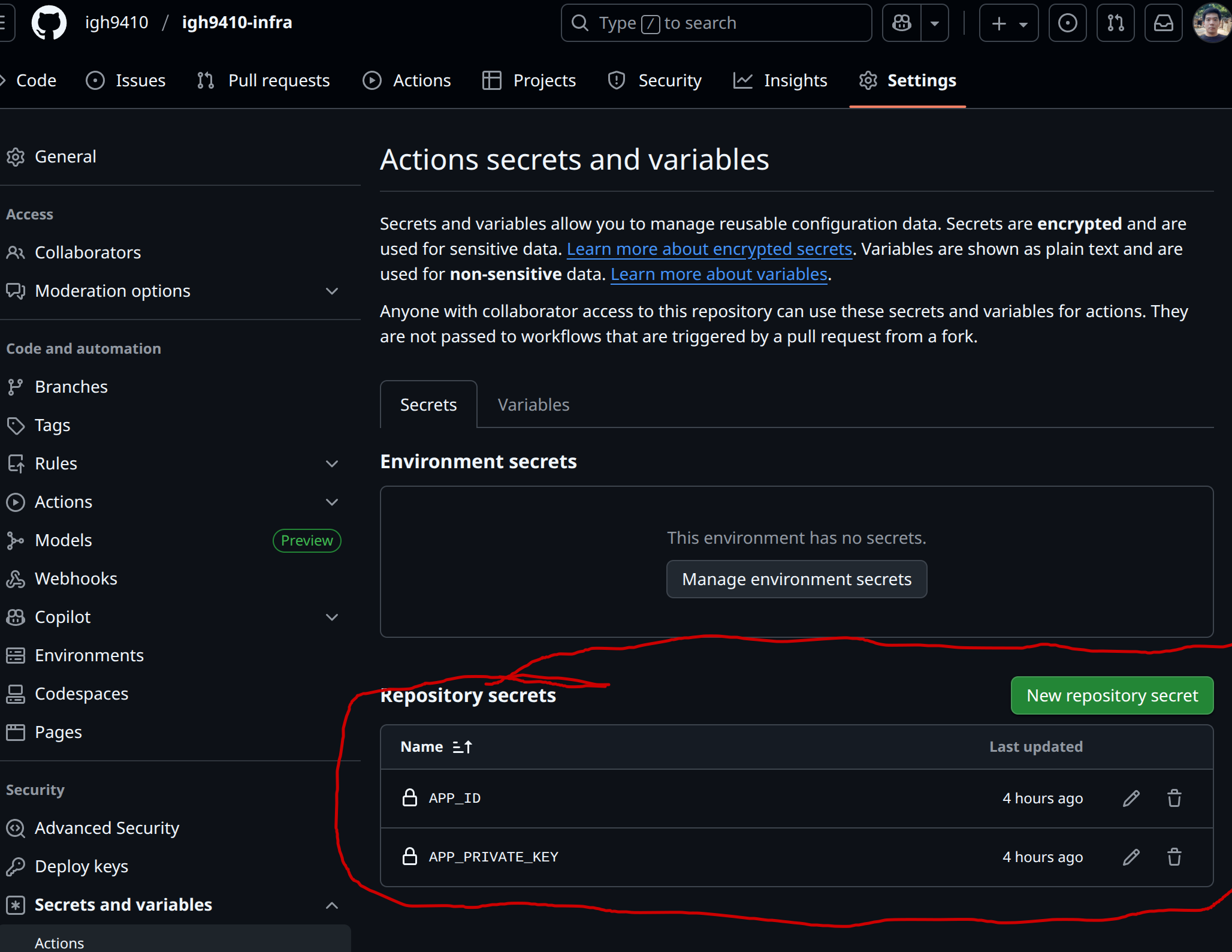GitHub Actions Secrets