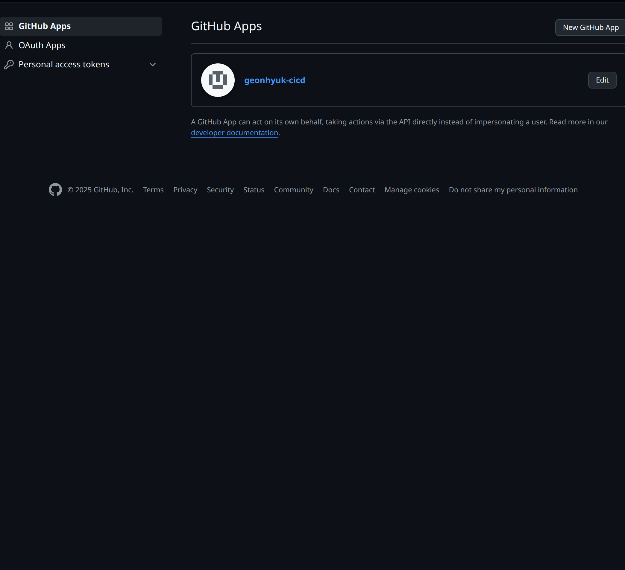 GitHub App Console