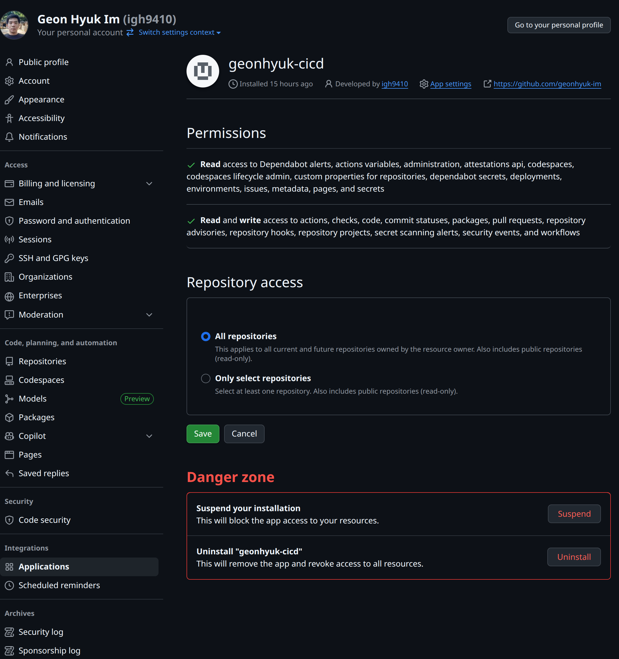 GitHub App Installation